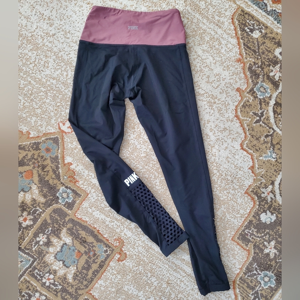 VICTORIA'S SECRET PINK Ultimate Perforated Cutout Ankle Full Length Leggings S - Picture 4 of 7